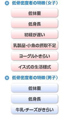 低骨密度者の特徴